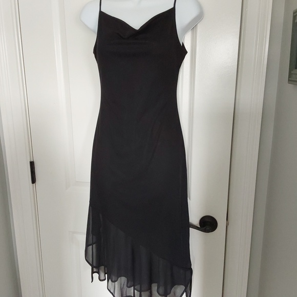 FINAL SALE! Wet Seal, S, black formal dress. Spaghetti strap, drape front. - Picture 1 of 6